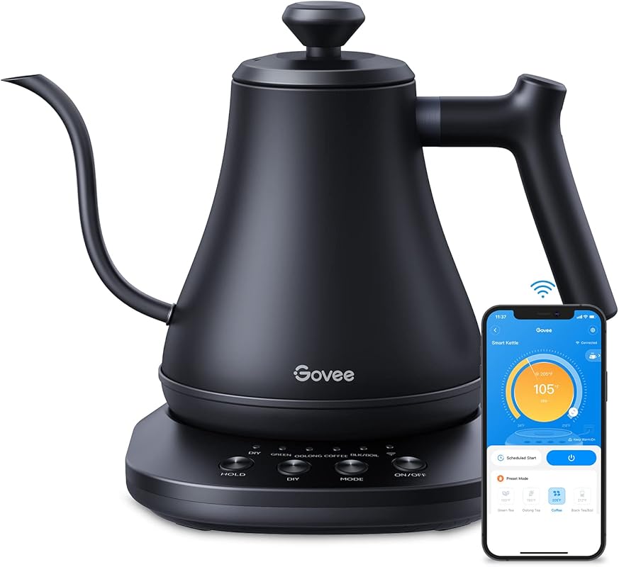Govee Smart WiFi Electric Gooseneck Kettle for Pour Over Coffee with A